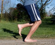 Bend the Knees When Running Barefoot